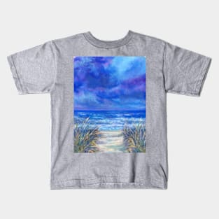 Moody skies and sand dunes Kids T-Shirt